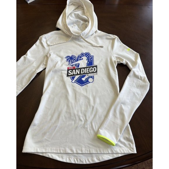 Nike San Diego Wave Womens Soccer Funnel Neck White Sweatshirt, S Small, Dri Fit - Picture 1 of 6